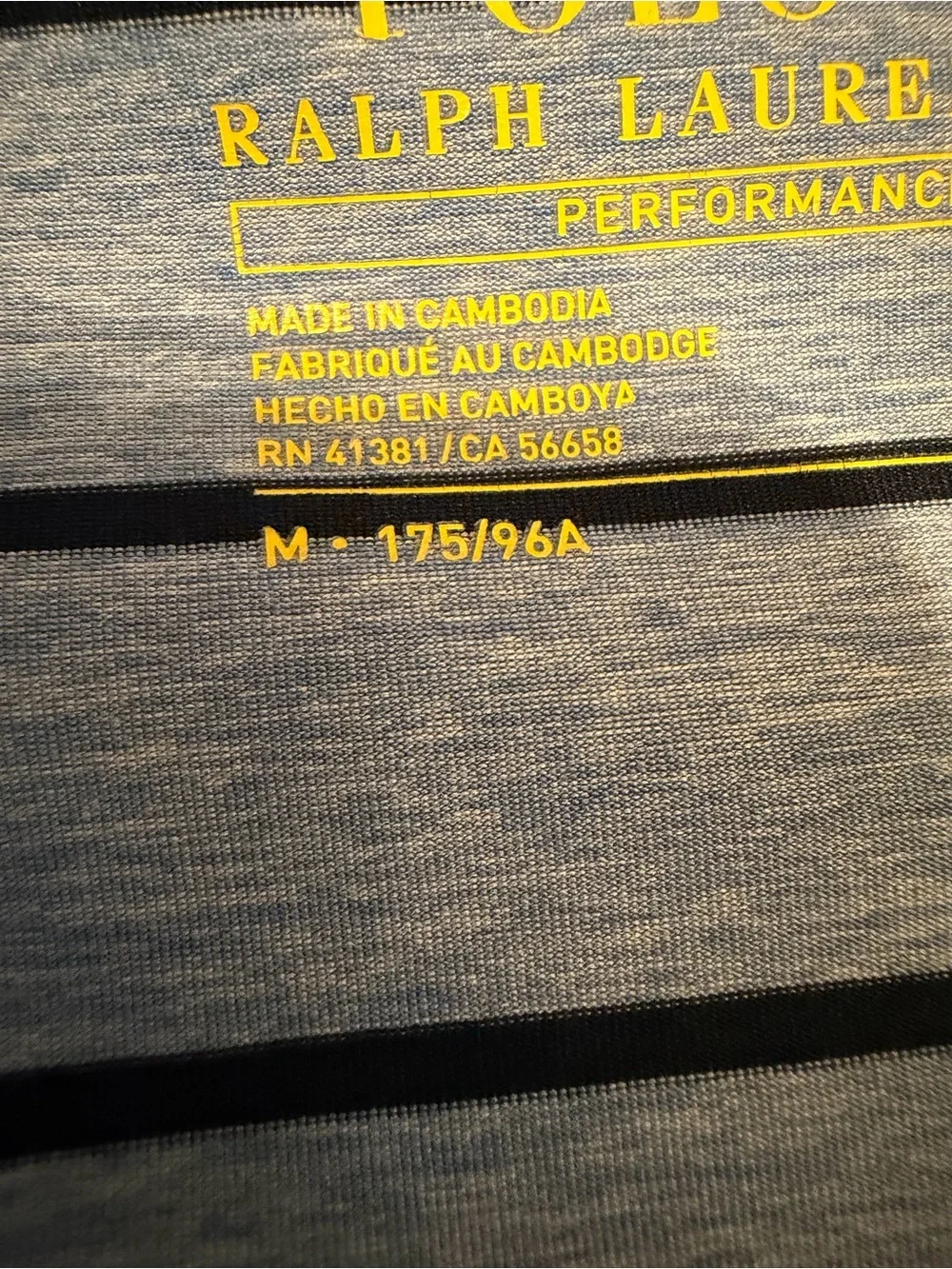 Polo Ralph Lauren Performance Striped Polo Shirt Blue Size M
